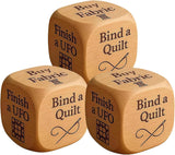 3Pcs Quilters Dice, 6-Sided Wooden Quilting Decision Dice - Fun Sewing Gift for Quilters, Sewists & Craft Enthusiasts - Handmade