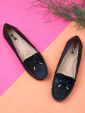 Shoetopia Women'S Block Heel Loafers Black (6 Uk),Black,6,B0BY6WKKYH