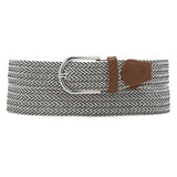 Mutaqinoti MenS White And Black Stretchable Braided Belts For Men And Women Woven Belt With Leather Ends (2630 Inch Waist) (Be