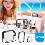 Everfunny 2 Packs Clear Bogg Beach Tote Bag with 2 Pack Insert Hooks Accessories for Bogg Bags Travel Makeup Clean Toiletry Brus