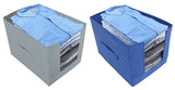 Kuber Industries NonWoven Foldable Shirt Stacker|Cloth Wardrobe Organizer|Size 40 X 25 X 24 Cm|Pack Of 2 (Grey And Blue)