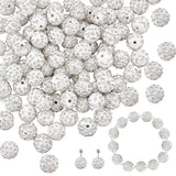 PH PandaHall 100pcs 12mm White Rhinestone Beads Clay Pave Disco Ball Round Diamond Clay Beads for Necklace Bracelet Jewelry Maki
