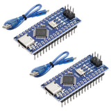 LUIRSAY 2Pcs Nano V3.0 Board ATmega328P/CH340G Chip Microcontroller Kit Compatible with Arduino IDE/PWM/SPI 5V 16M(USB C Port wi