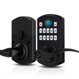 Hidalife Keypad Door Lock with Handle, Fingerprint Keyless Entry Door Lock for Front Door, Easy Passage Mode, Electronic Door Lo
