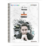 Costimised Motivational Spiral Notebook With Marble Design, A5 Size, SelfImprovement Quote