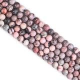 Natural Pink Zebra Jade Beads 6mm Round Stone Beads for DIY Bracelets Necklace Earrings Making 60pcs