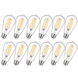 MAXvolador 12-Pack Dimmable Vintage LED Edison Bulb 60W Equivalent, 6W 850Lumens Warm White 2700K ST58 Antique Filament Light Bu
