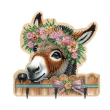 Diamond Art Kits for Adults, DIY Diamond Painting Key Holder for Wall with 3 Hooks for Hanging Keys, Sunglasses, Bag (Horse)