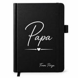 Wyog Papa Personalised Gift For Dad From Daughter | Fathers Day Gift | Diary With Name Printed | A5 Matte Black Hardcover Journa