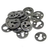 Antrader Metal Round Type Keyhole Shelf Brackets Hangers for Picture Frame Hanging with Screws Pack of 24 (Bronze Tone)