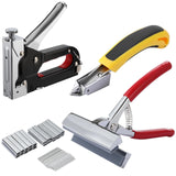 ECOMISTIQ 3 Pieces Easy to Load Canvas Stretching Tool Kit Chrome Finish Stretcher Stapler Powered Loaded Heavy Duty Staple Erg