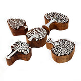Hashcart | Set of 5 | Artistic Jaipuri Tree Pattern Wooden Printing Blocks Stamps for Printing Wall, Scrapbook, Fabric Textile P