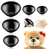 KALIONE 100 Pcs Large Safety Noses for Stuffed Animals, 15mm 18mm 22mm 24mm 30mm, Doll Noses with Washers Plastic Safety Noses f