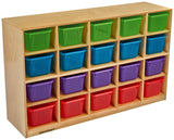 Childcraft Mobile Cubby Unit, 20 Translucent Color Trays, 47-3/4 X 13 X 30 Inches