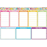 Ashley Productions Smart Poly Chart Confetti Weekly Schedule, 13 x 19