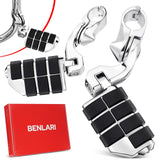 Benlari Highway Pegs,1.25 Highway Footpegs 304 Stainless Steel Adjustable Short Angled Fit for Harley Davidson Touring Street Gl