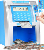 Fishboy ATM Piggy Bank for Kids with Power-Off Memory and Debit Card for Real Money, Onekey Shutdown, Coin Recognition, Target S