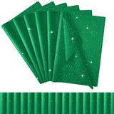 Qilery 500 Sheets Christmas Glitter Green Tissue Paper Bulk 15 x 20 Inch Wrapping Paper for Gift Bags Acid Free Tissue for Chris