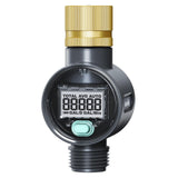 RAINPOINT Water Flow Meter with Brass Inlet, Water Meter for RV Tank Filling, Garden Hose Watering, Lawn Sprinkler & Nozzle Spra