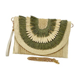 Zoomella Women Crossbody Bag Beach Tote 29X20Cm With Metal Shoulder Chain For Vacation Beige
