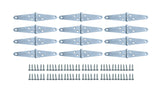 QCAA Light Strap Hinge, Steel, 3, Zinc Plated, 12 Pack, Made in Taiwan