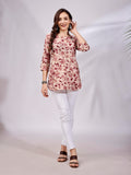 Smowkly Ethnic Kurta || Printed Cotton Kurta || Womens Casual Wear || Colorful Traditional Top || Comfortable Womens Fashion || Stylish Ethnic Clothing (1451_Maroon_Xl)