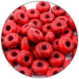 Filluck Large Hole Gemstone Beads for Jewelry Making,Loose Macrame Natural Stone Beads Pack of 15,Red Turquoise(8 * 14mm)
