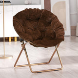 SFIHOME Foldable Oversized Moon Chair, Large Soft Lazy Cozy Comfortable Faux Fur Round Saucer Moon Chair for Teens and Adults, B