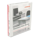 Universal Economy Round Ring View Binder, 1 Capacity, White, 12/Carton