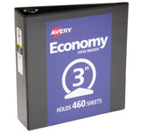 Avery Economy View 3 Ring Binder, 3 Round Rings, 1 Black Binder (05740)
