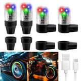 YUERWOVER 4 Pack Tire Lights for Car LED Wheel Light Valve Stem Cap Flash Light for Truck Motorcycle Bike Waterproof Rechargeabl