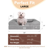 Friends Forever Large Dog Bed, Orthopedic Dog Sofa Memory Foam Mattress, Calming Dog Couch Bed, Wall Rim Pillow, Water Resistant