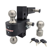 Ultra Rust Free 6 in Drop 6.75 in Rise Adjustable Aluminum Ball Mount Trailer Hitch Kit, for 2 in Receivers w/Plastic Carrying C