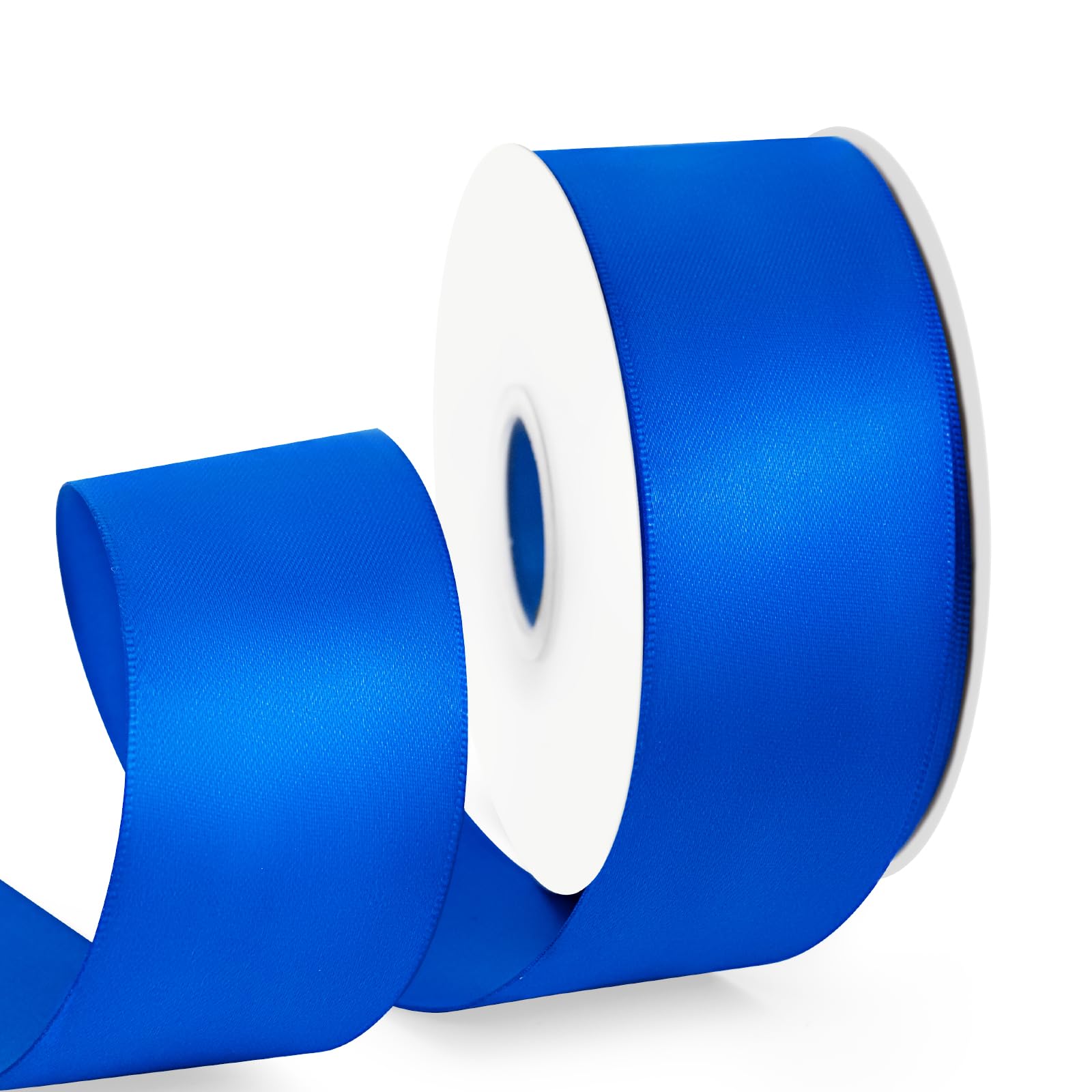 HimBen Double Faced Royal Blue Ribbon 25 Yards, 1-1/2 inch Polyester Royal Blue Stain Ribbon for Gift Wrapping, Flower Bouquet, 