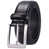 XOUXOU Men's Casual Leather Jeans Belts Classic Work Business Dress Belt with Prong Buckle for Men (Black (S101), 38 (Waist 36))