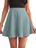 Wedani Women'S & Girl'S Solid High Waist Flared Skater Short Mini Skirt (28 Grey),Grey,M