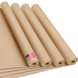 Paclord 24 x 1200 (100 ft) Natural Kraft Paper Roll (Value Pack - 4 Rolls) - Made in USA, 100% Recyclable Brown Packing Paper 