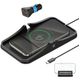 Wireless Car Charger Pad, REESTECQI Large Wireless Charging Pad for Car Non Slip Car Phone Holder Wireless Charger Compatible wi