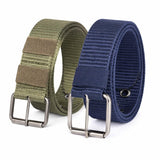 MenS Tactical Nylon Belt With Metal Buckle, Adjustable, Solid Pattern, 2 Pack