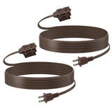BN-LINK 9ft Indoor Extension Cord, 2 Pack, 3-Outlet Polarized Flat Cable, Household Power Cord for Home, Office, and Holiday Dec