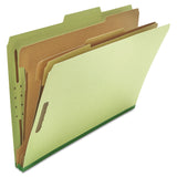 Universal UNV10296 3Divider 8Section Legal Size Pressboard Classification Folders Green (10/Box)