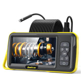 Dual Lens Borescope with 5 IPS Screen, Endoscope Camera with Lights 16.5FT Semi-Rigid Cable, 1080P Inspection Camera, Supports M