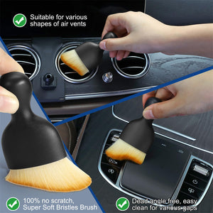 Fitosy Car Interior Duster Detail Brush Cleaning Gel Kit, Soft Dash Vent Dusting Slime Putty Detailing Brushes Accessories Essen