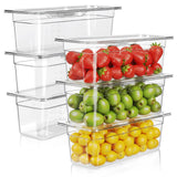 West Bay 6Pack 1/3 Size 6''Deep NSF Polycarbonate Food Pans with Lids