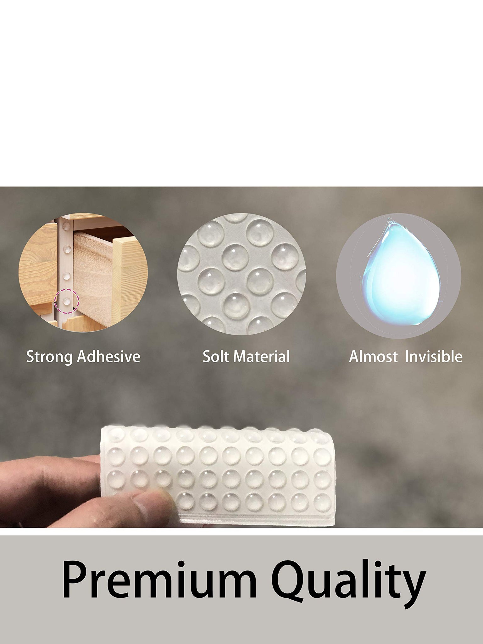 Cabinet Bumpers Drawer Bumpers Pads Self-Adhesive Clear Rubber Feet Tiny Bumpons for Furniture Table Laptop 400 PCS