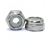 100Pcs 4#-40 Nylon Insert Hex Lock Nuts, 304 Stainless Steel Locknuts,Standard Inch Thread Nylock Nuts,Silver Tone