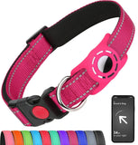 Erbine Airtag Dog Collar with AirTag Holder for Small Dogs, Reflective, Soft Padded & Safety Locking Buckle, Nylon Pet Collars A