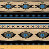 Aztec Fabric By The Yard, Native Upholstery Fabric, Southwestern Tribal American Decorative Fabric Blue Brown Abstract Geometric