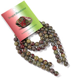 Risyfjew 100PCS 8mm Natural Dragon Bloodstone Beads Gemstone Round Loose Beads for Jewelry Making Chakra Crystal Stone Beads for