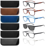 ZONLON 6 Pack Reading Glasses for Women Men, Spring Hinge Eyeglasses Blue Light Blocking Anti Eyestrain Computer Readers (6 Mix 